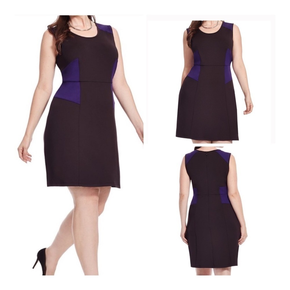 Isabel + Alice Plum Colorblocked Scuba Dress